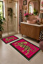 Fuchsia Green Tiger Patterned Non-Slip Base Bath Mat Set of 2 - 8