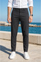 Men's Anthracite Classic Fabric Trousers Slim Fit Lycra Ankle Length Narrow Leg - 2