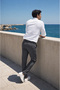 Men's Smoked Classic Fabric Trousers Slim Fit Lycra Ankle Length Narrow Leg - 5