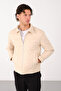New Season Regular Fit Quilted Detail Men's Suede Jacket - 5