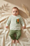 Wild Lion Striped 2-Piece Baby Boy Set - 100% Cotton Modern Safari Design