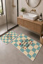 Blue Beige You Do Not Have to Be Perfect Written Bath Mat Set of 2 - 2