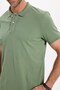 Men's Slim Fit Premium Series 100% Cotton Soft Textured Mercerized Green Polo Collar T-Shirt - 5