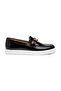 Zrk-X027 Premium Black and White Patent Leather H Buckle Laceless Men's Loafer - 2