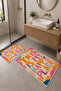Colorful "This Is My Happy Place" Written Bath Mat Set of 2 - 2
