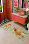 Beige Orange Cat Patterned Non-Slip Base Bath Mat Set of 2 - 5