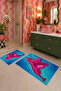 Fuchsia Blue Mushroom Patterned Non-Slip Base Bath Mat Set of 2 - 5