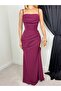 Women's Mürdüm Strappy Square Neck Corset Detailed Draped Slim Fit Maxi Evening Dress - 4