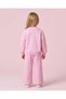 Girls Pink Varsity Hoodie And Wide Leg Track Pants Jog Set - 4
