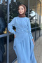 Velmora Asymmetric Buckle Dress - Blue - 5
