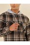 Men Black Checkered Hooded Shirt - 4
