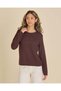 Senior Girls Brown Jacquard Top