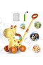 Automatic Bubble Machine Toy; Giraffe Shaped Outdoor Grass Moving Toy, Push-Along Blowing Maker