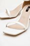 Women's White Single Strap Heeled Sandals - 3