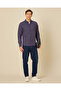 Men Navy Checked Long Sleeve Shirt - 5