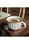 كوب قهوة كبير من السيراميك للحبوب والافطار، كوب حساء بمقابض بتصميم رترو مطلي يدويا للاسبريسو والكابت