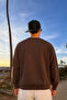 Men's Daily Comfortable Fit Basic Brown Sweatshirt - 5