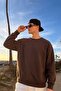 Men's Daily Comfortable Fit Basic Brown Sweatshirt - 6