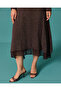 Lace Collar Patterned Asymmetrical Cut Dress - 3