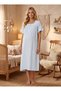 New Season Blue Muslin Fabric 100% Soft Textured Maternity Nightgown - 4