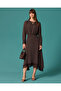 Lace Collar Patterned Asymmetrical Cut Dress