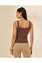 Women Brown Scoop Neck Strappy Vest - 3