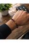 Amber Cube Cut Bracelet with Gray Steel Chain, Stylish Bracelet for Women and Men - 3