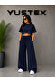 3-Piece Women's Wide-Leg Sweatpants Set (Black-Grey-Navy Blue) Oversize Comfortable Fit - 3