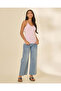 Women Pink Embellished Lace Trim Vest - 2
