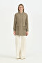 Ribbed and Mesh Detailed Drawstring Waist Cap - Khaki