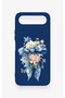 Tecno Spark 50 5g Compatible Blue Ribbon Floral Pattern Silicone Case - 2