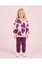 Girls Pink And Burgundy Heart Print Jog Set