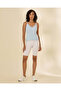 Women Blue Lace Embellished Vest - 2