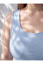 Vizyon New Season Blue Plus Size U-Neck Women's Undershirt - 2