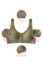 Women's Front Button Bra with Thick Straps and Ultra Comfortable Molded Laser Cut Invisible Bras - Khaki O8816 My Love - 4