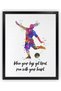 Soccer Girl Inspirational Quote 30x40 cm Watercolor Wall Art Poster with Outer Frame