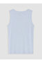 Vizyon New Season Blue Plus Size U-Neck Women's Undershirt - 5