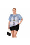 Plus Size Stone Detailed Patterned Loose Women's Blouse