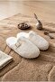 Koza Model Buckle Towel Women's House Slippers - Warm and Fluffy Slippers with Noiseless Soles