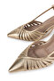 Women's Genuine Leather Gold Heeled Shoes - 3
