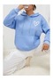 Heart Printed Women's Oversize Hooded Sweatshirt - 2