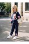 Lcw Kids Navy Blue Stitch and Angel Printed Girls' Set - 2