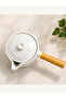Ceramic Coffee Pot with Wooden Handle and Lid, White | Wooden Handle, Includes Lid - 3