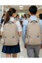 Dp Casual a Quality Cream 6 External Zipper Compartments Water Repellent School Sports Travel Daily Light Fabric Backpack 7-5