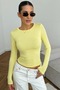 Women's Round Neck Long Sleeve Stretchy Knitted Slim Fit T-Shirt (Pack of 2) - 4