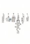 Silver Color 6-Piece Set of Earrings with Lizard and Flower Figures and Zircon Stones - Multiple Hoop Earring Combination - 2