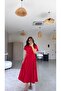 Red Zr Model Aerobin Dress with Tie Sides - 5