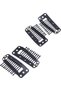 e U Shaped Snap Comb Hair Clips for Wig Extension, 6-Teeth Metal Clips With Rubber, Hair Extensions Accessories for Women (Black, 20pcs) - 3