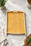 Bamty Set of 2 Natural Premium Bamboo Serving Trays 40X30 & 32X25 cm – Breakfast and Presentation Tray with Handles - 4