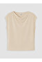 Beige Plus Size Flowy Collar Soft Touch Blouse